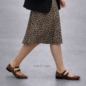 Arizona Jean Co AZ Helena Cheetah Mary Jane Flats Size 11 Leopard Print NWB